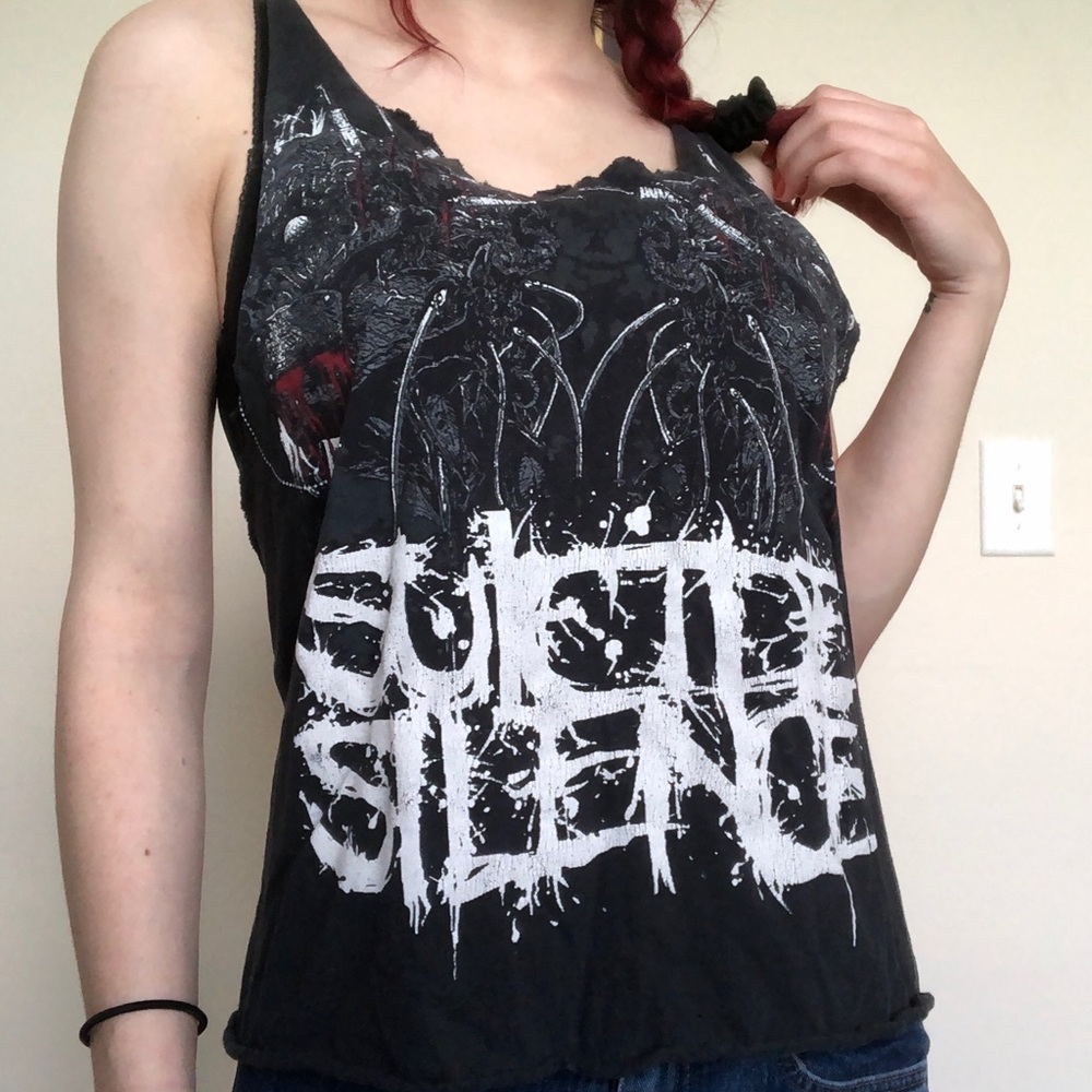 Vintage Suicide Silence DIY Cut Tank Top